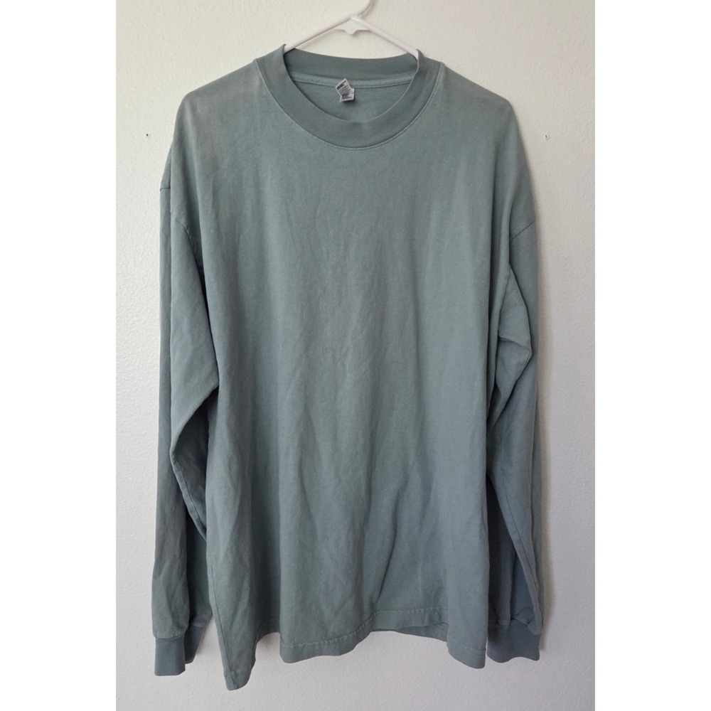 Los Angeles Apparel Heavyweight 7.5 oz Long Sleeve Crewneck Shirt XL Sage Green